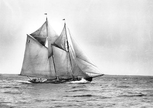 A schooner at sea