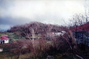 The Level, Saba after hurricane George in 1998. Here is where the church doors of the Dutch Reformed Church of St. Eustatius reportedly landed in the Great Hurricane of 1772.