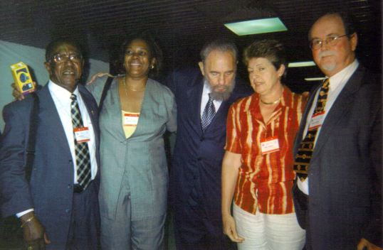 Roy Smith, Marcella Hazel, Fidel Castro, Lynne Johnson - Havana Nov 16th 2002