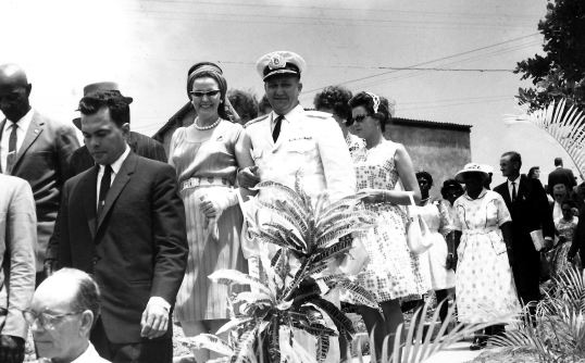 Among the guests from other islands - Mayor Dr. Hubert Petit of French St. Martin, Commissioner Milton Peters, Lt. Governor and Mrs. Beaujon, and also pilot Remy de Haenen then Mayor of St. Barths. Sept. 18th. 1963
