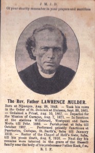 Father Lawrence Mulder buried on Saba.